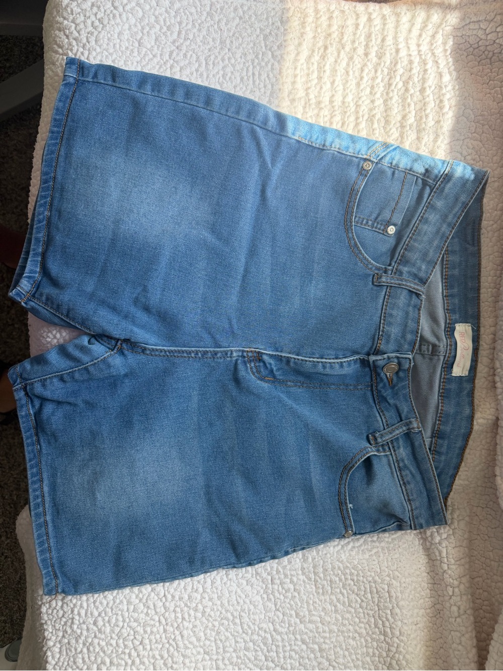 Women's High Waist Denim Shorts in Light Blue